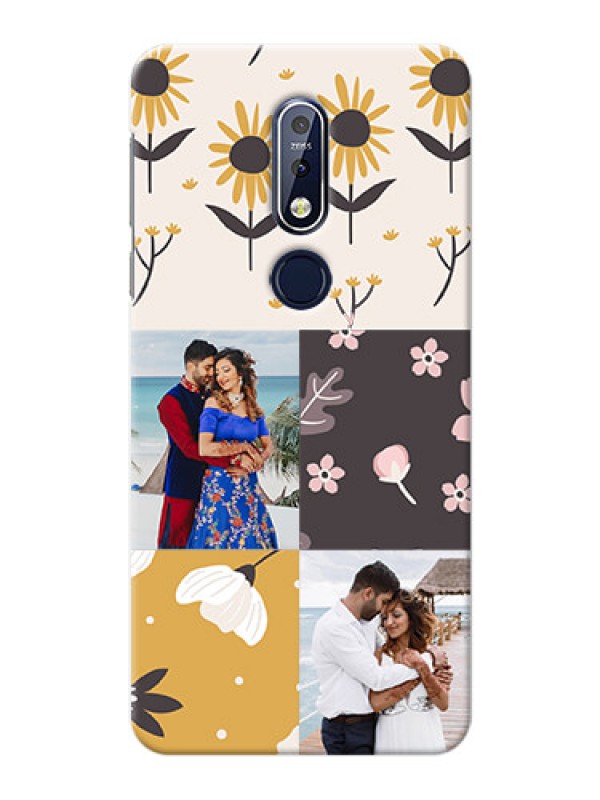 Custom Nokia 7.1 phone cases online: 3 Images with Floral Design