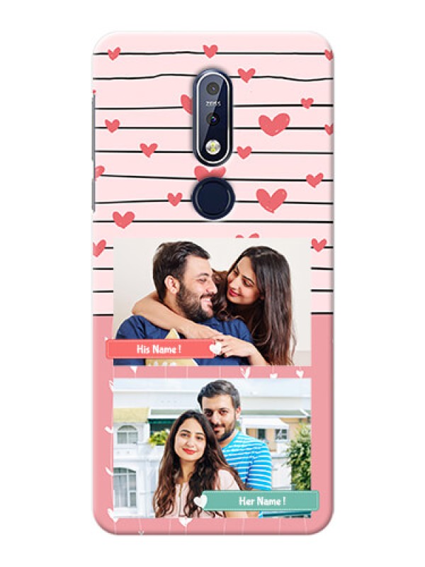 Custom Nokia 7.1 custom mobile covers: Photo with Heart Design