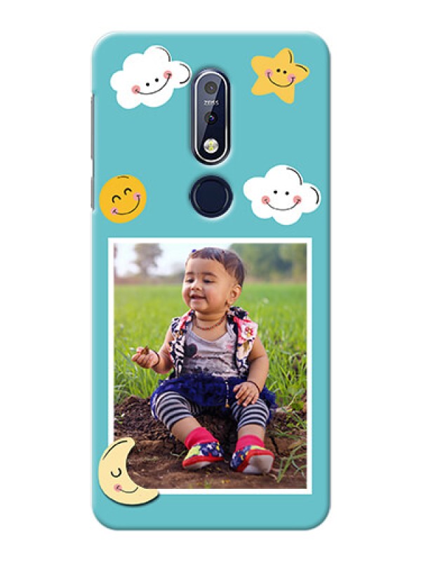 Custom Nokia 7.1 Personalised Phone Cases: Smiley Kids Stars Design