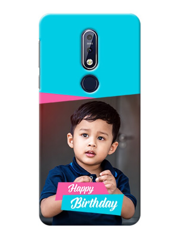 Custom Nokia 7.1 Mobile Covers: Image Holder with 2 Color Design