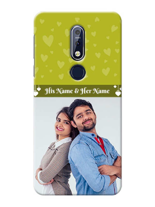 Custom Nokia 7.1 custom mobile covers: You & Me Heart Design