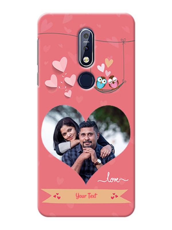 Custom Nokia 7.1 custom phone covers: Peach Color Love Design 