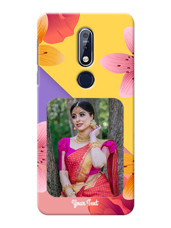 Custom Nokia 7.1 Mobile Covers: 3 Image With Vintage Floral Design