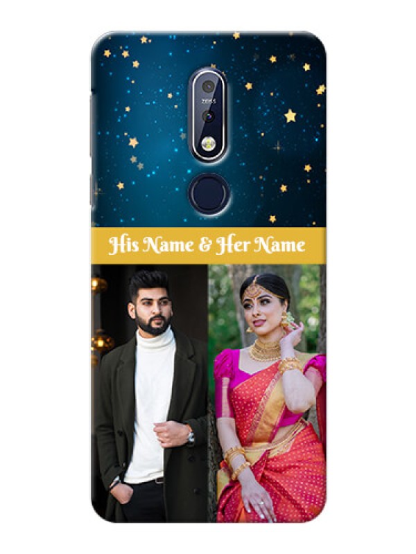 Custom Nokia 7.1 Mobile Covers Online: Galaxy Stars Backdrop Design