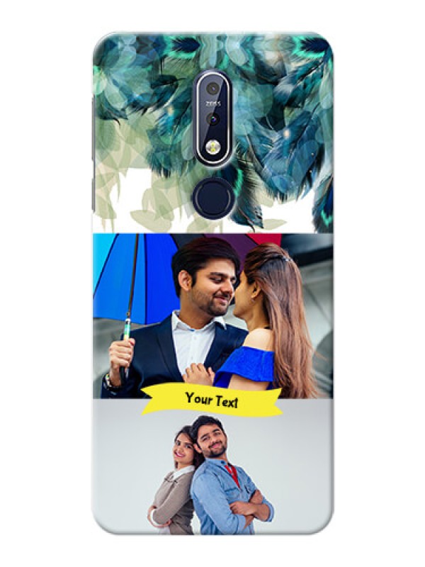 Custom Nokia 7.1 Phone Cases: Image with Boho Peacock Feather Design