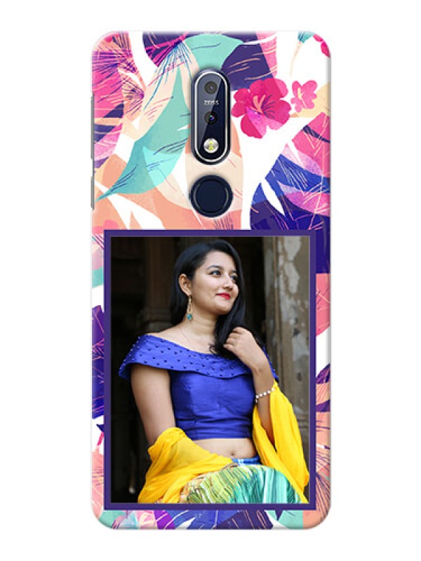 Custom Nokia 7.1 Personalised Phone Cases: Abstract Floral Design
