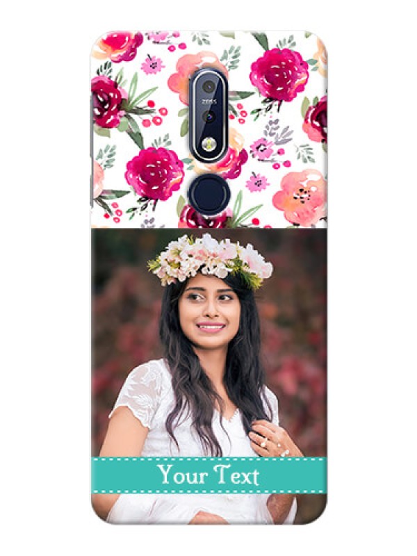 Custom Nokia 7.1 Personalized Mobile Cases: Watercolor Floral Design
