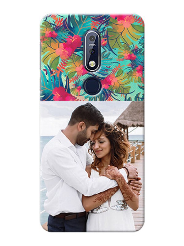 Custom Nokia 7.1 Personalized Phone Cases: Watercolor Floral Design