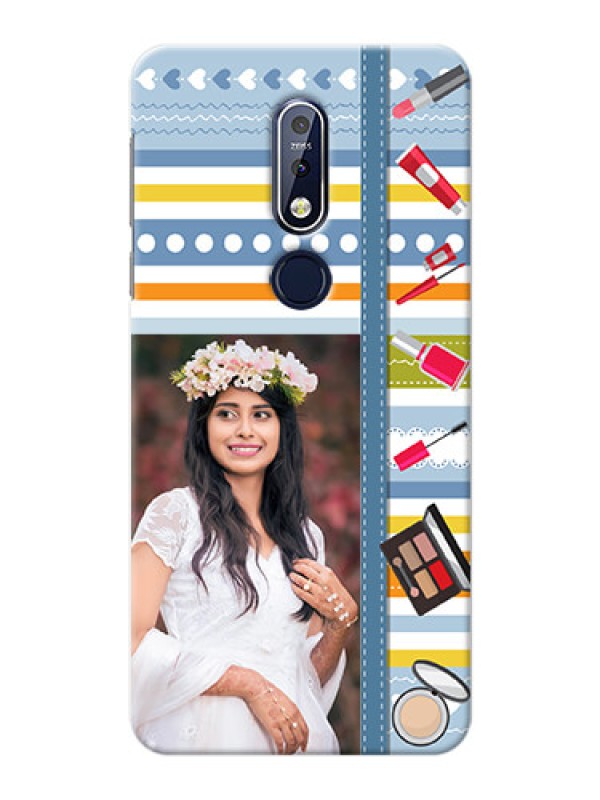 Custom Nokia 7.1 Personalized Mobile Cases: Makeup Icons Design