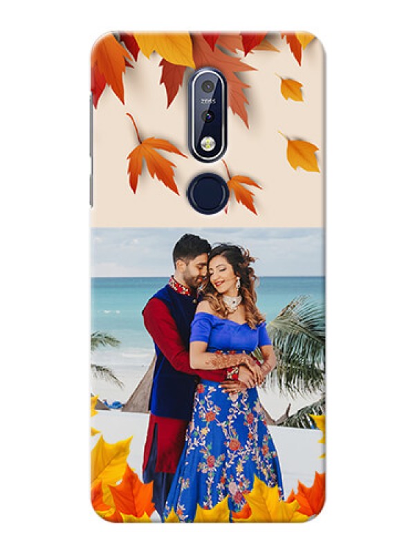 Custom Nokia 7.1 Mobile Phone Cases: Autumn Maple Leaves Design