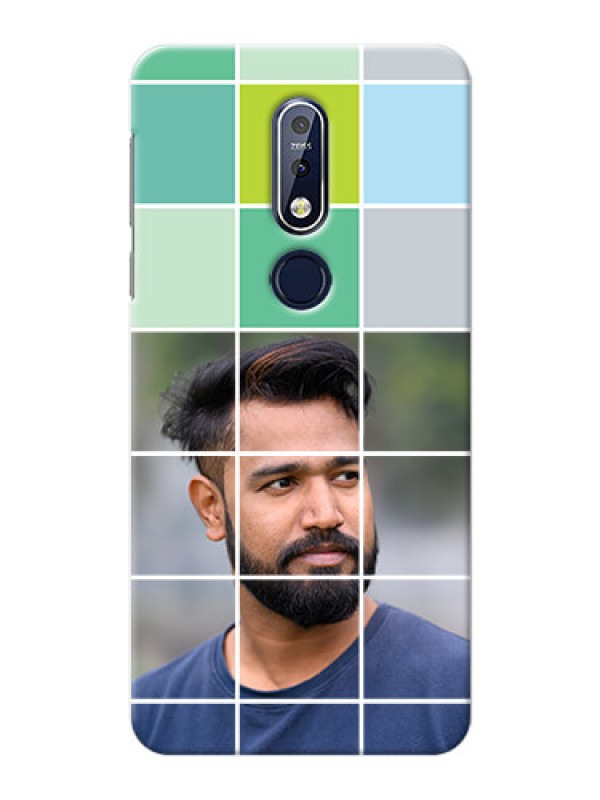 Custom Nokia 7.1 personalised phone covers with white box pattern 