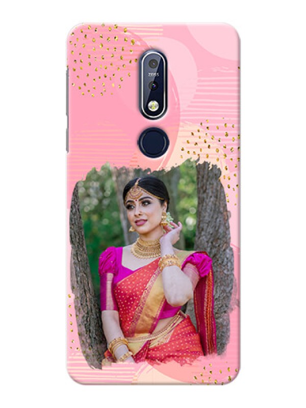 Custom Nokia 7.1 Phone Covers for Girls: Gold Glitter Splash Design