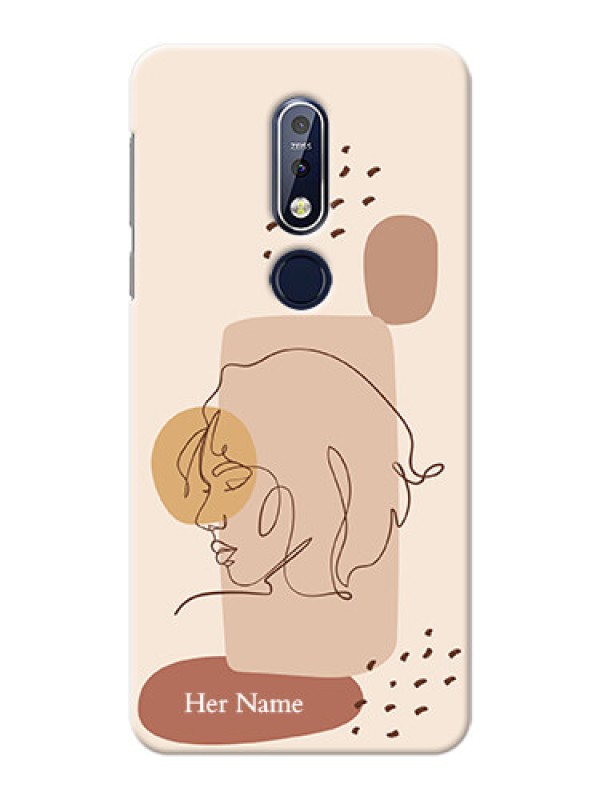 Custom Nokia 7.1 Custom Phone Covers: Calm Woman line art Design