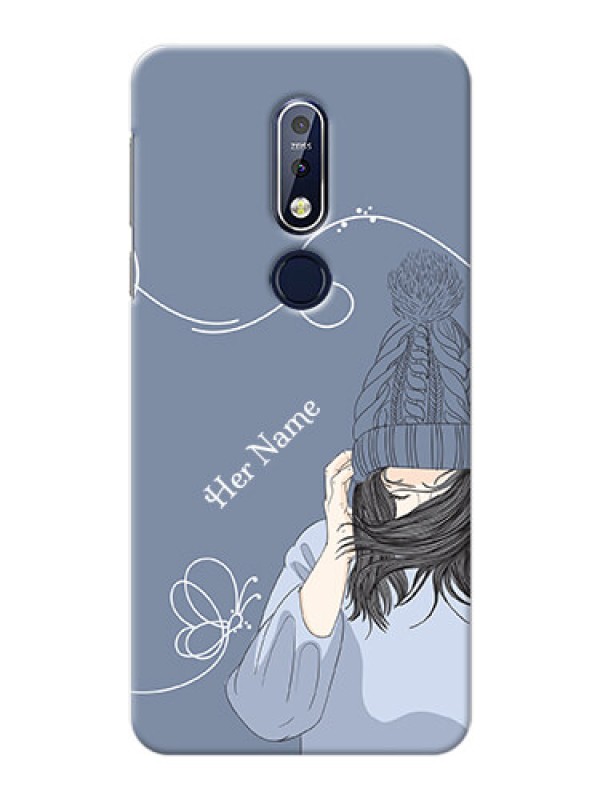 Custom Nokia 7.1 Custom Mobile Case with Girl in winter outfit Design