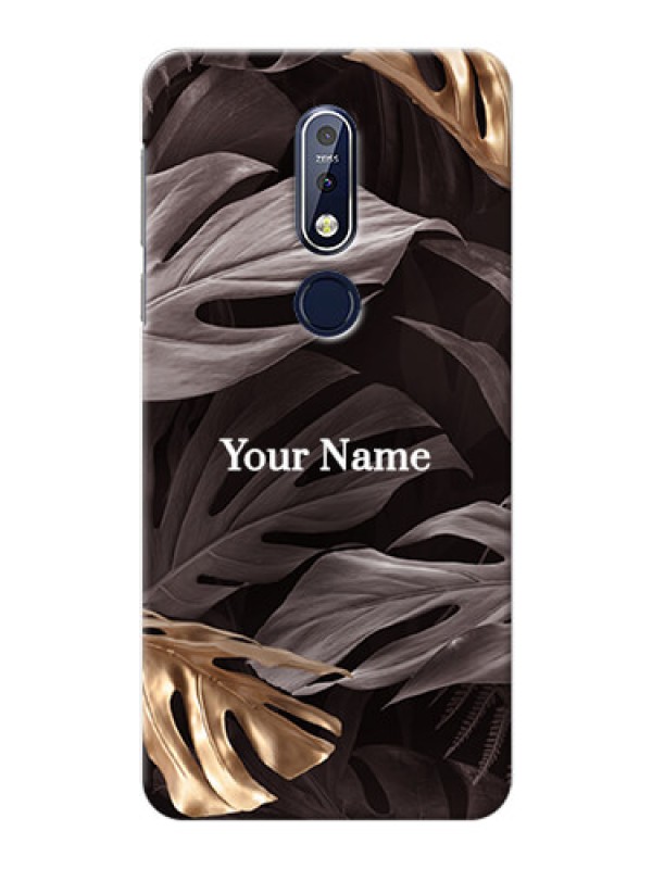 Custom Nokia 7.1 Mobile Back Covers: Wild Leaves digital paint Design