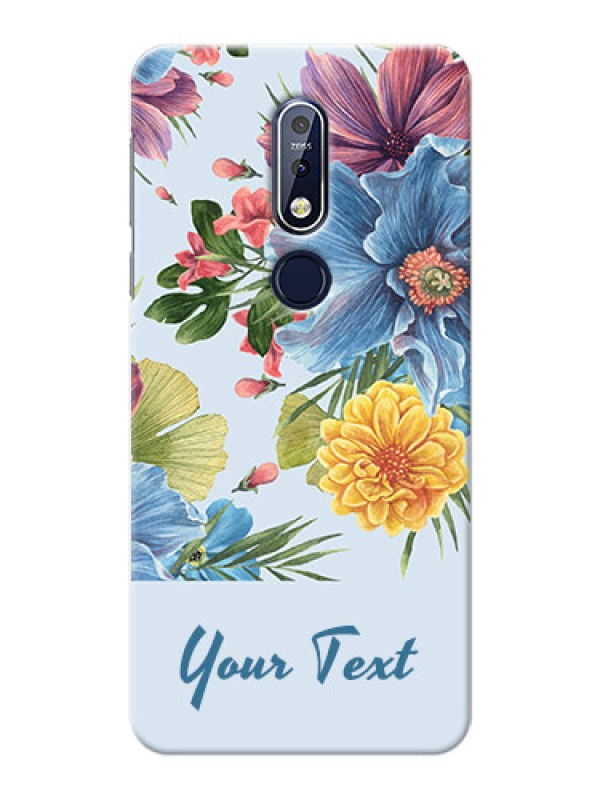 Custom Nokia 7.1 Custom Phone Cases: Stunning Watercolored Flowers Painting Design