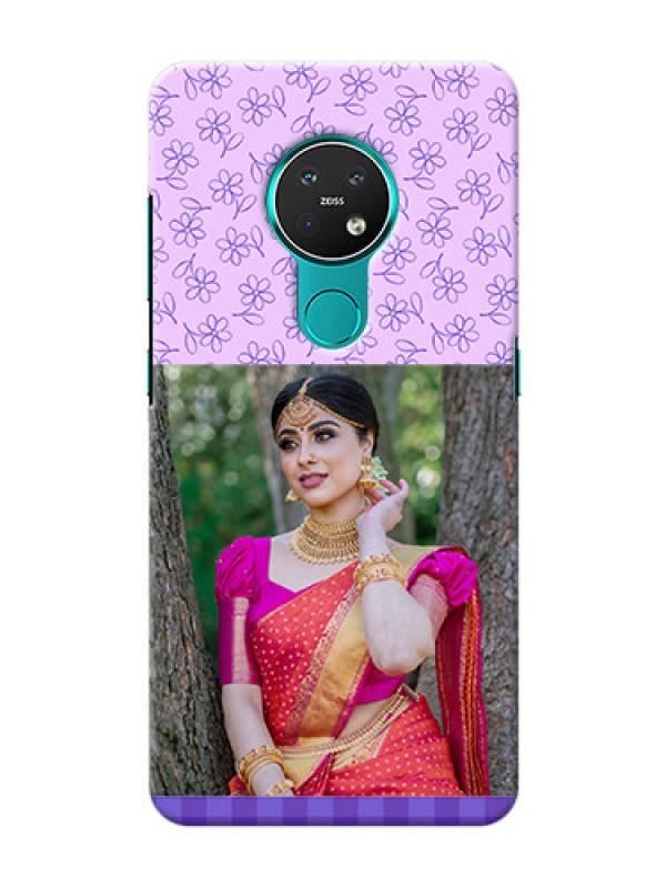 Custom Nokia 7.2 Mobile Cases: Purple Floral Design