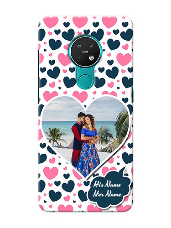 Custom Nokia 7.2 Mobile Covers Online: Pink & Blue Heart Design