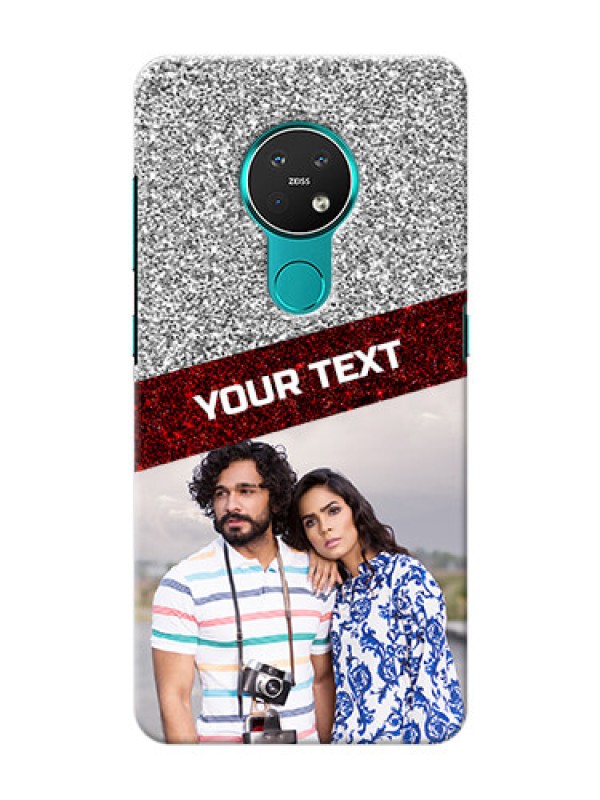 Custom Nokia 7.2 Mobile Cases: Image Holder with Glitter Strip Design