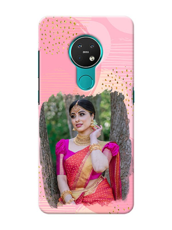 Custom Nokia 7.2 Phone Covers for Girls: Gold Glitter Splash Design