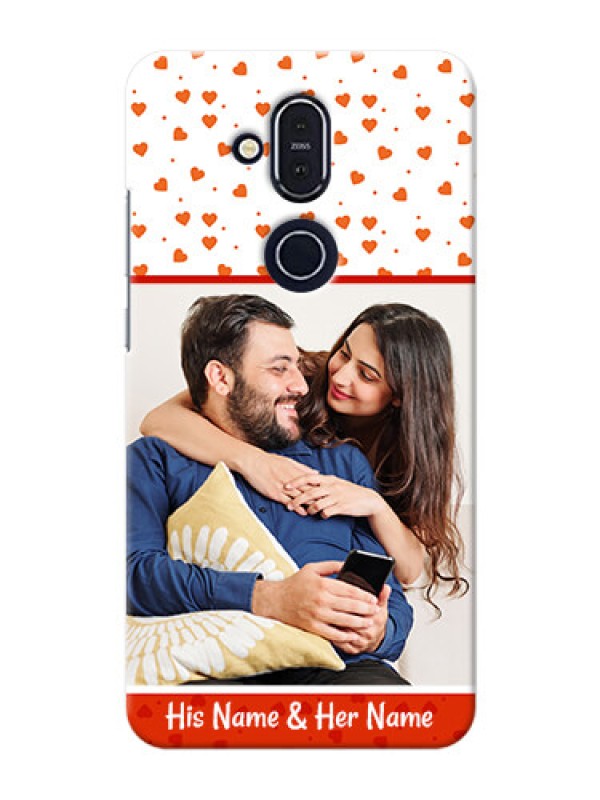 Custom Nokia 8.1 Phone Back Covers: Orange Love Symbol Design