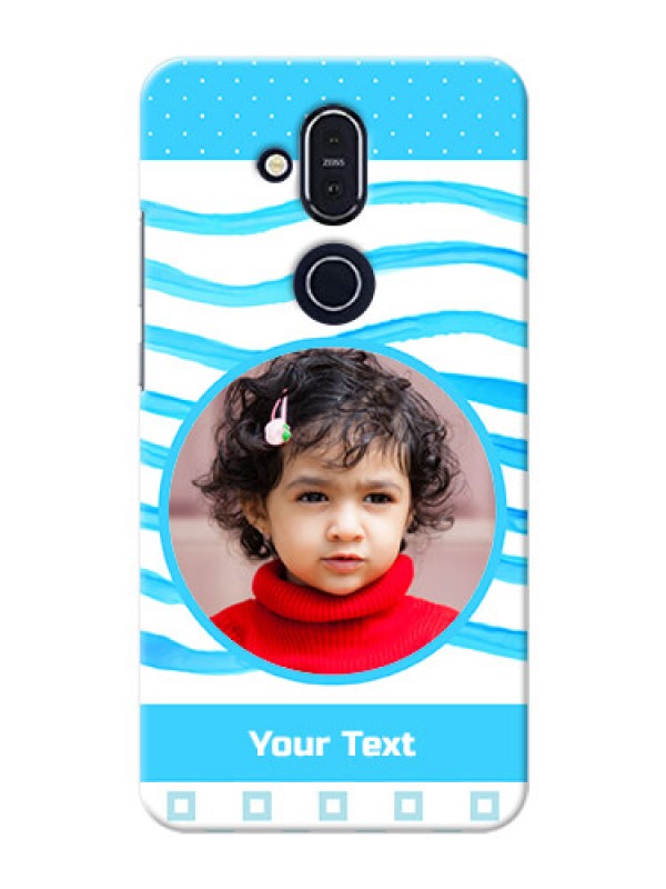 Custom Nokia 8.1 phone back covers: Simple Blue Case Design