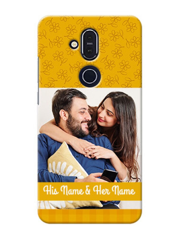 Custom Nokia 8.1 mobile phone covers: Yellow Floral Design