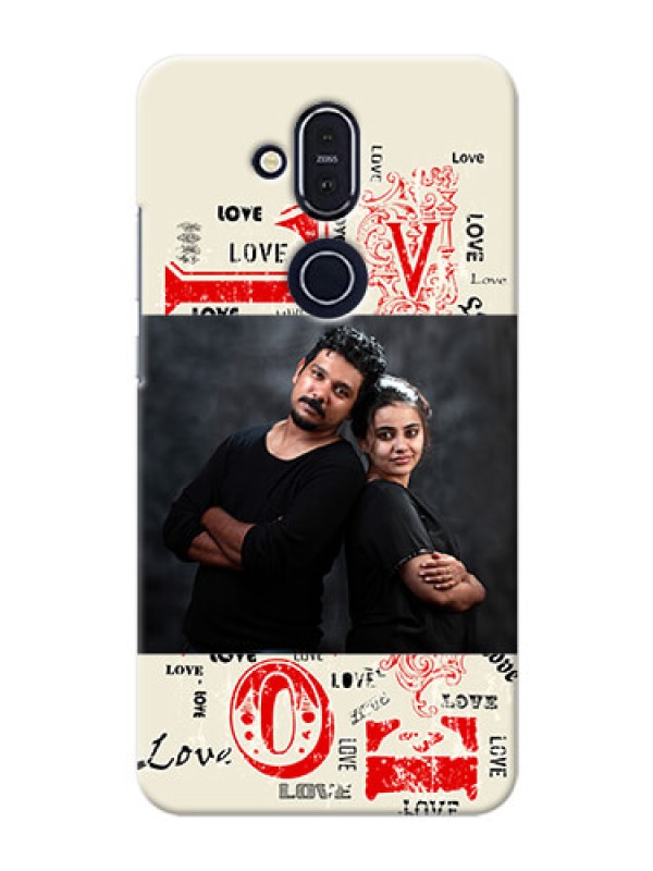 Custom Nokia 8.1 mobile cases online: Trendy Love Design Case