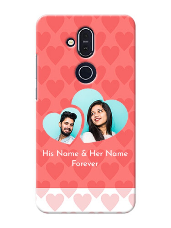 Custom Nokia 8.1 personalized phone covers: Couple Pic Upload Design