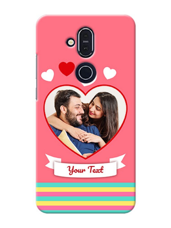 Custom Nokia 8.1 Personalised mobile covers: Love Doodle Design
