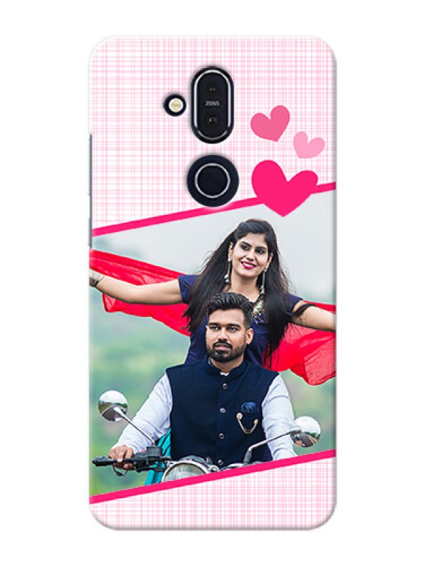 Custom Nokia 8.1 Personalised Phone Cases: Love Shape Heart Design