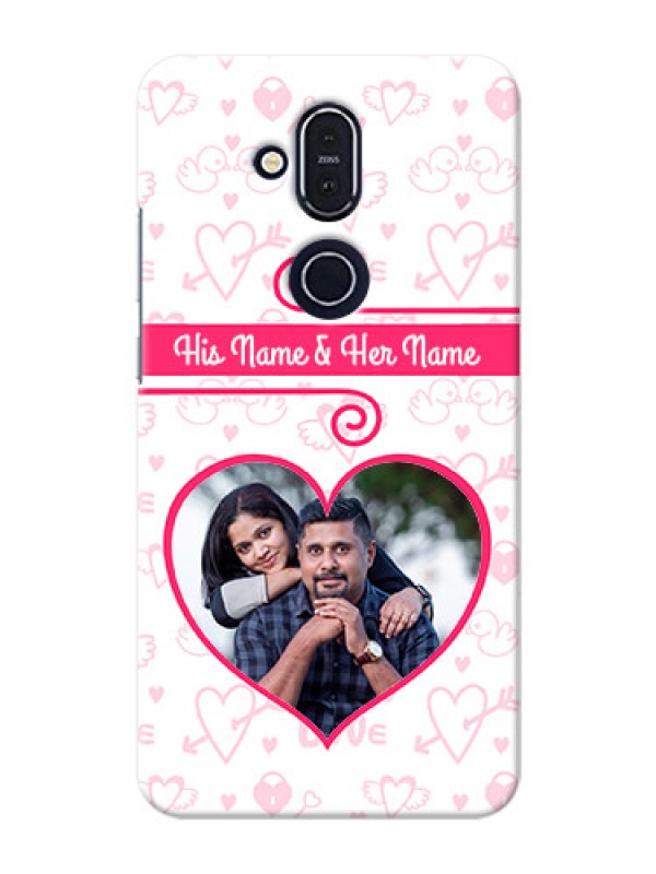 Custom Nokia 8.1 Personalized Phone Cases: Heart Shape Love Design