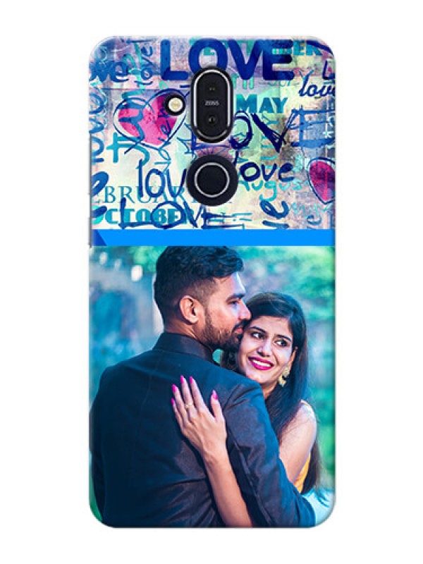 Custom Nokia 8.1 Mobile Covers Online: Colorful Love Design
