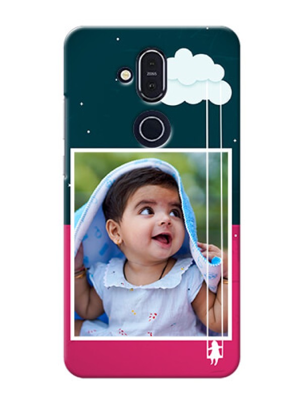 Custom Nokia 8.1 custom phone covers: Cute Girl with Cloud Design