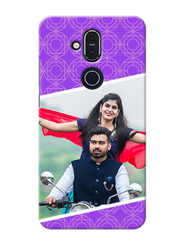 Custom Nokia 8.1 mobile back covers online: violet Pattern Design