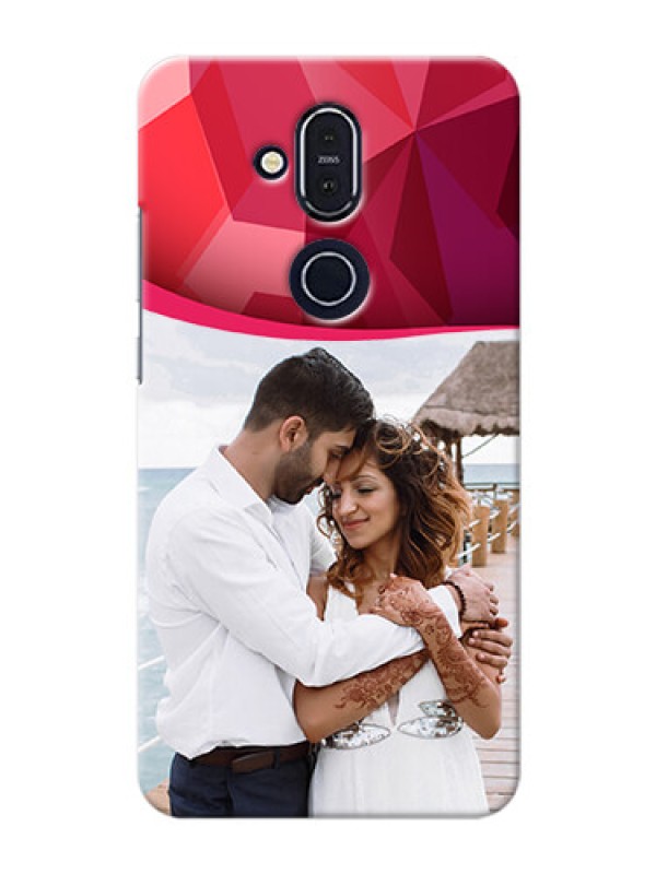 Custom Nokia 8.1 custom mobile back covers: Red Abstract Design