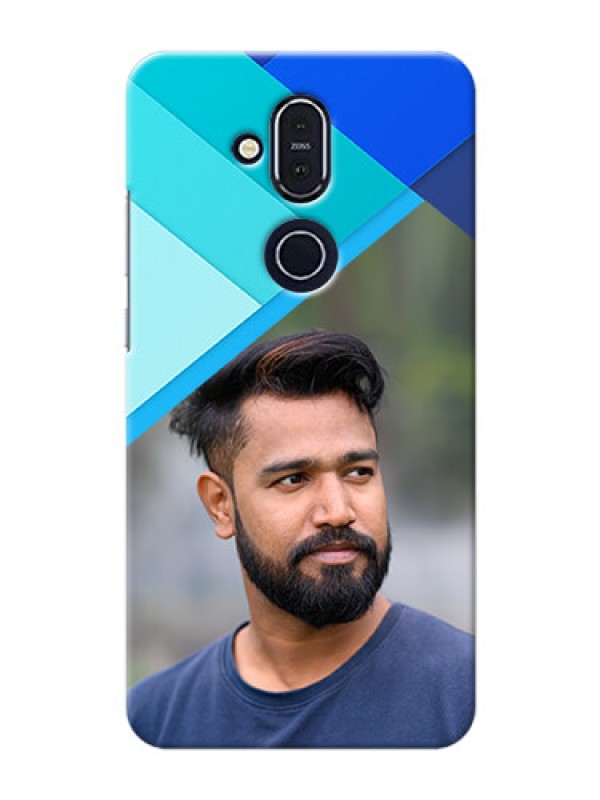 Custom Nokia 8.1 Phone Cases Online: Blue Abstract Cover Design