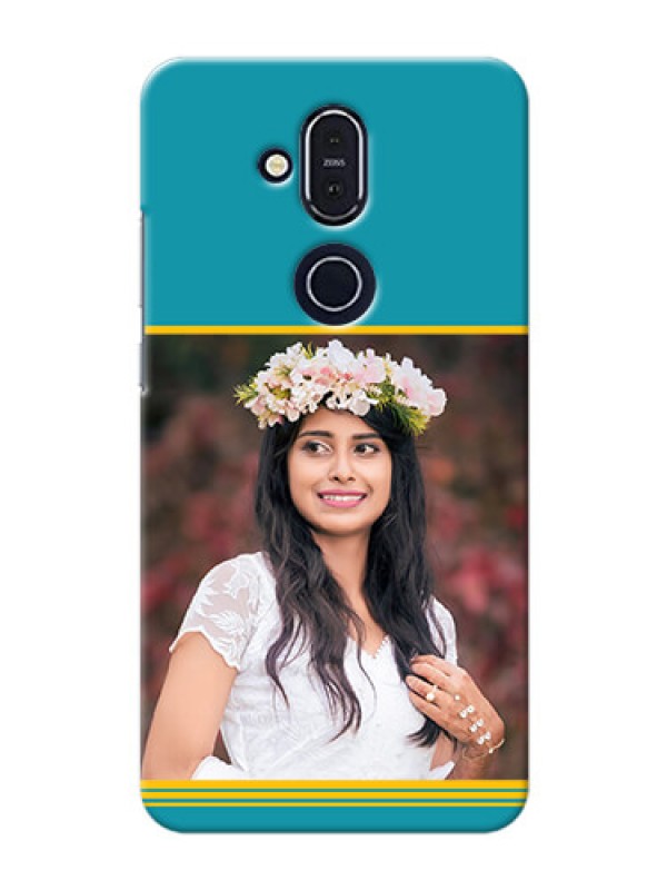 Custom Nokia 8.1 personalized phone covers: Yellow & Blue Design 