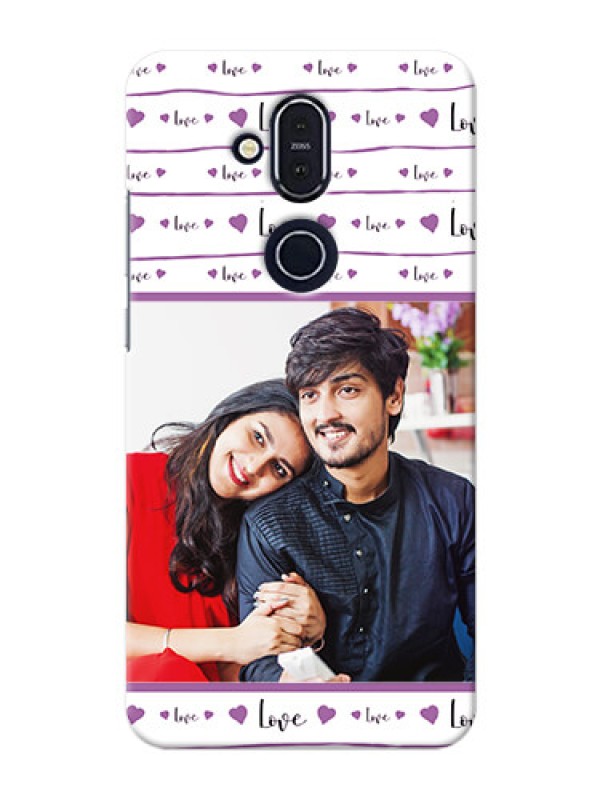 Custom Nokia 8.1 Mobile Back Covers: Couples Heart Design
