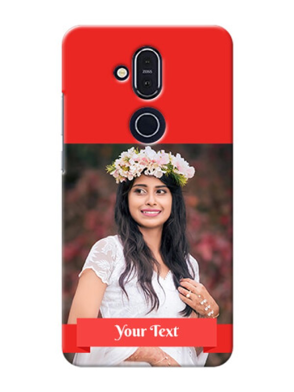 Custom Nokia 8.1 Personalised mobile covers: Simple Red Color Design