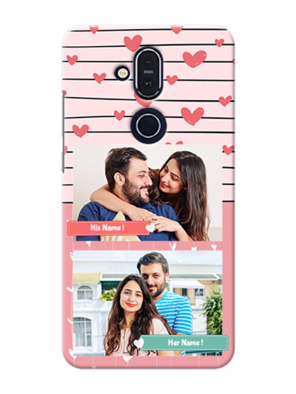 Custom Nokia 8.1 custom mobile covers: Photo with Heart Design