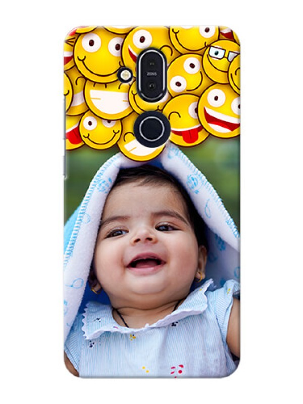 Custom Nokia 8.1 Custom Phone Cases with Smiley Emoji Design