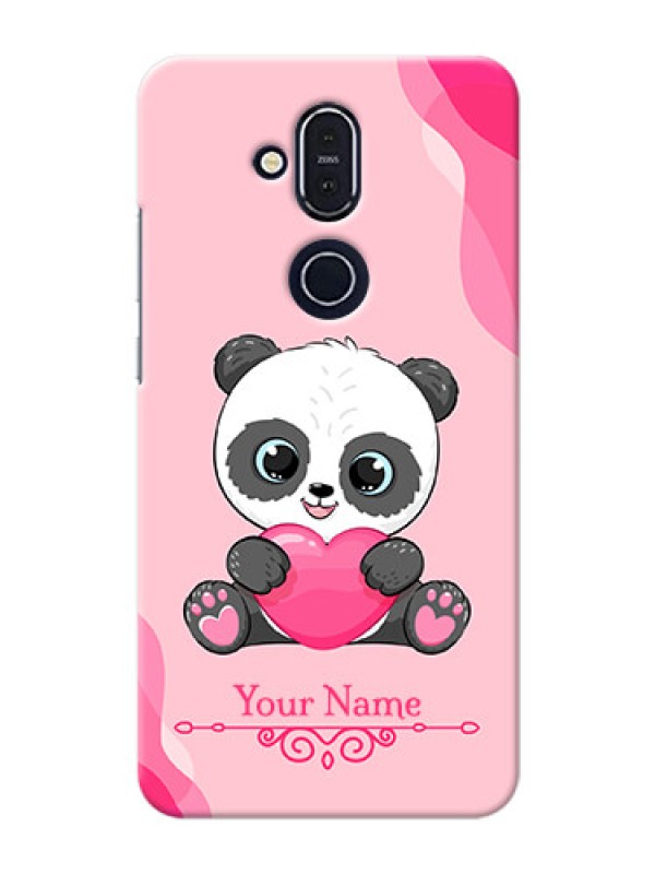Custom Nokia 8.1 Mobile Back Covers: Cute Panda Design
