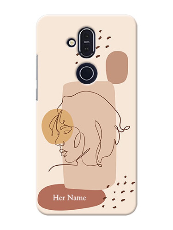 Custom Nokia 8.1 Custom Phone Covers: Calm Woman line art Design
