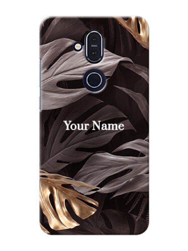 Custom Nokia 8.1 Mobile Back Covers: Wild Leaves digital paint Design