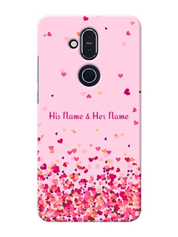 Custom Nokia 8.1 Phone Back Covers: Floating Hearts Design