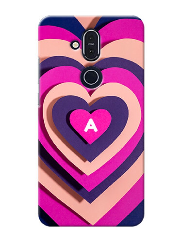 Custom Nokia 8.1 Custom Mobile Case with Cute Heart Pattern Design