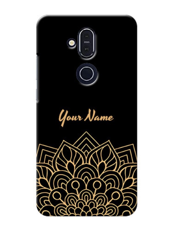 Custom Nokia 8.1 Back Covers: Golden mandala Design
