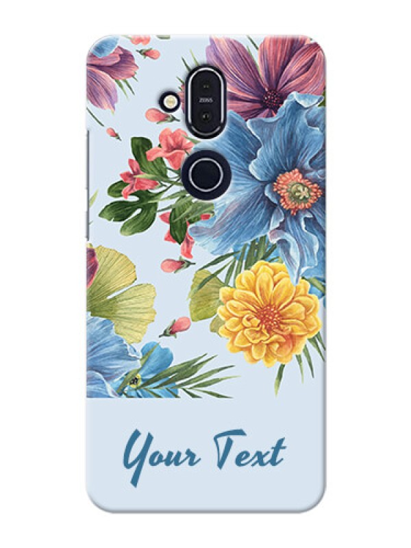 Custom Nokia 8.1 Custom Phone Cases: Stunning Watercolored Flowers Painting Design