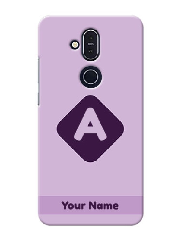 Custom Nokia 8.1 Custom Mobile Case with Custom Letter in curved badge Design